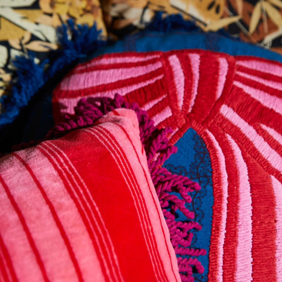 Brigitte Velvet Cushion - Cosmo Pink Feather Insert cushion Sage & Clare