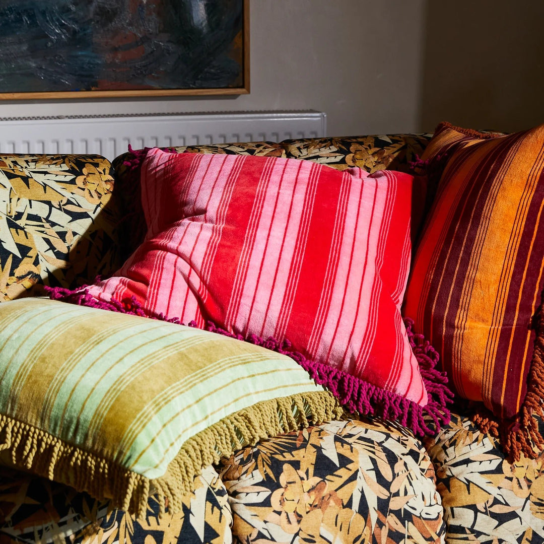 Brigitte Velvet Cushion - Cosmo Pink Feather Insert cushion Sage & Clare