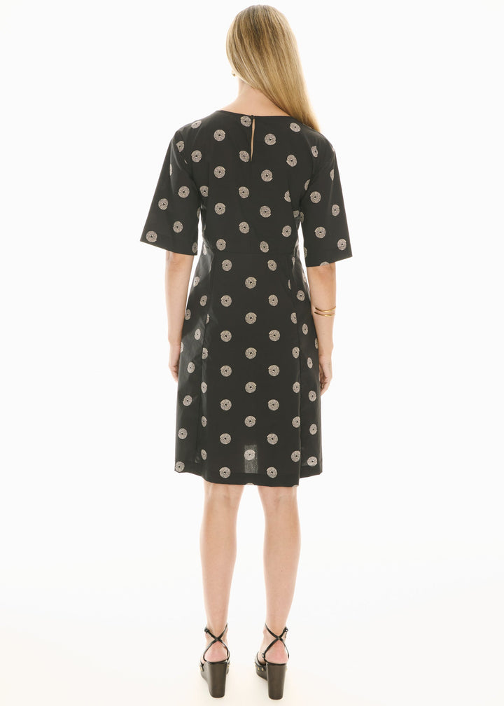 Buoy Drawcord Dress - Black / Ivory - Stanleyandstone