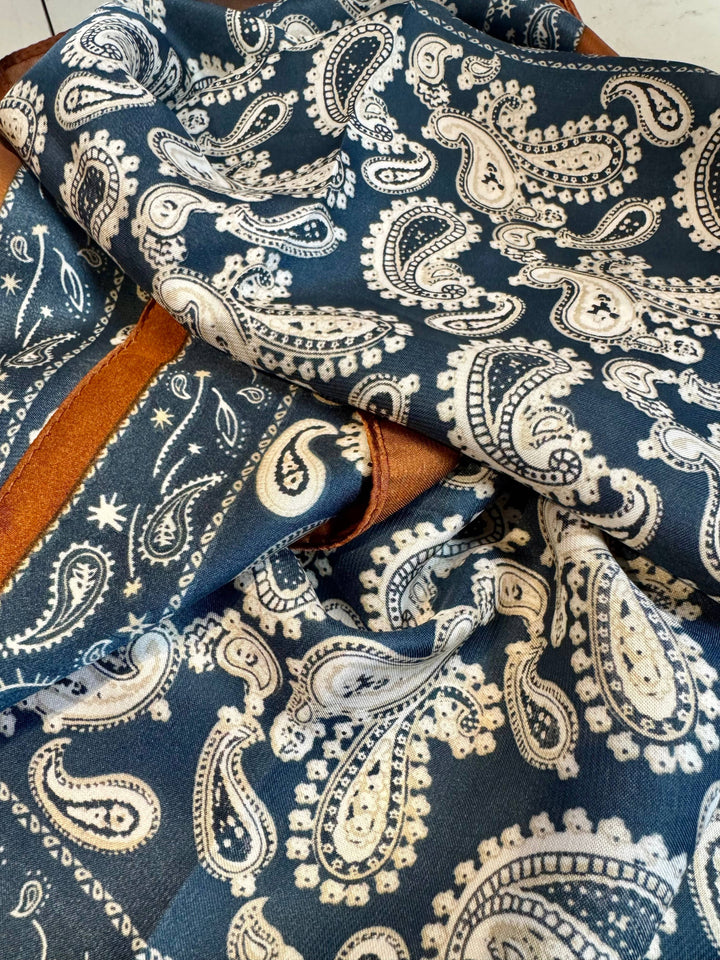 Western Paisley Silk Scarf Bandana accessories Stanleyandstone
