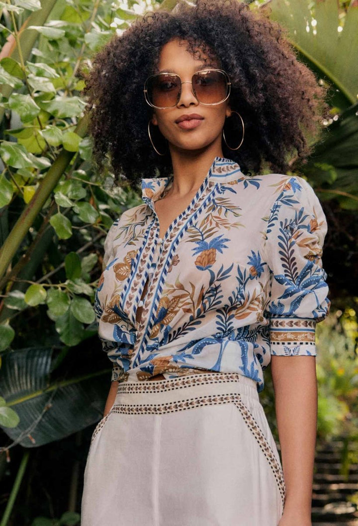 Calantha Cotton Silk Shirt in Golden Medina - Stanleyandstone