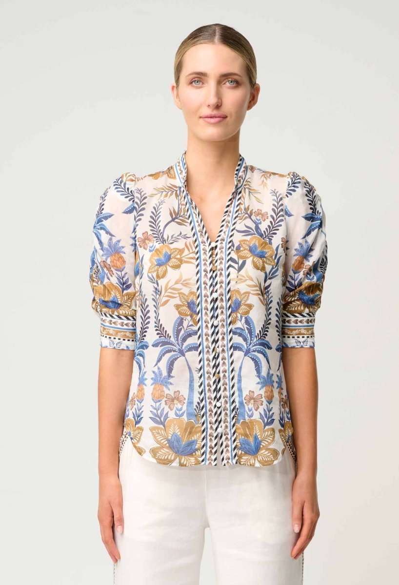 Calantha Cotton Silk Shirt in Golden Medina - Stanleyandstone
