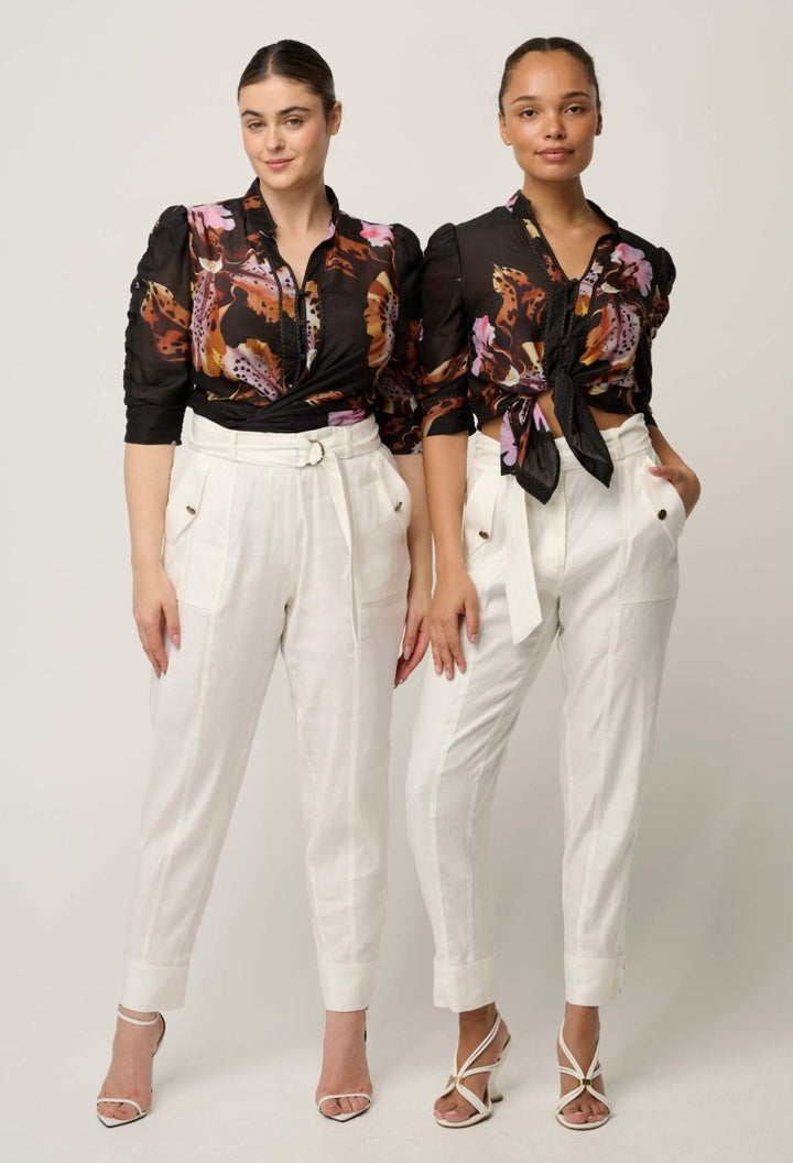 Calantha Cotton Silk Sleeve Shirt in Sunset Orchid Once Was
