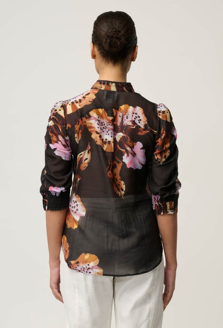Calantha Cotton Silk Sleeve Shirt in Sunset Orchid Once Was
