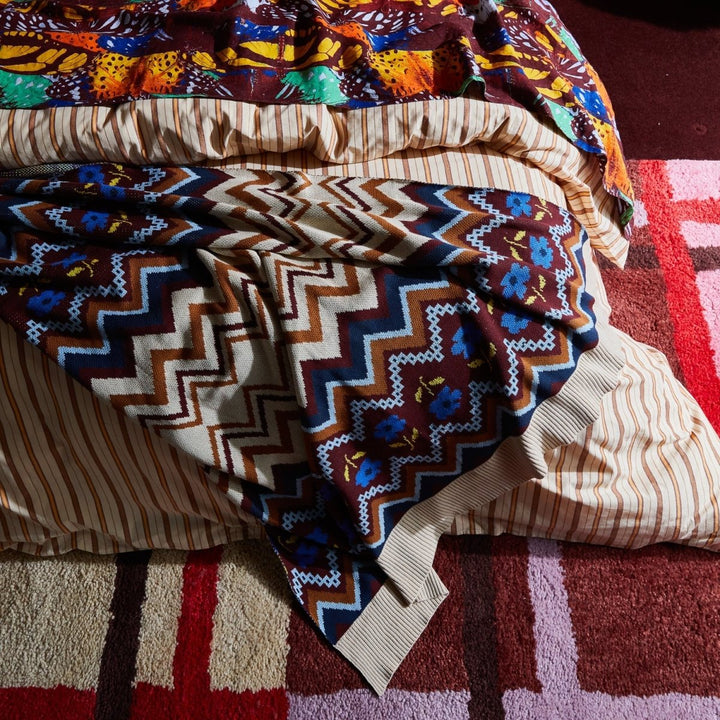 Calina Cotton Knit Blanket - Ink blanket Sage &amp; Clare