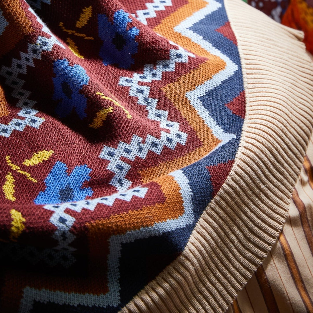Calina Cotton Knit Blanket - Ink blanket Sage &amp; Clare