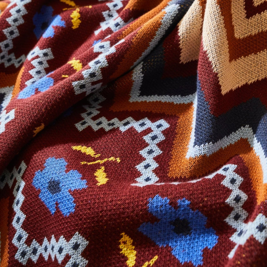 Calina Cotton Knit Blanket - Ink blanket Sage &amp; Clare