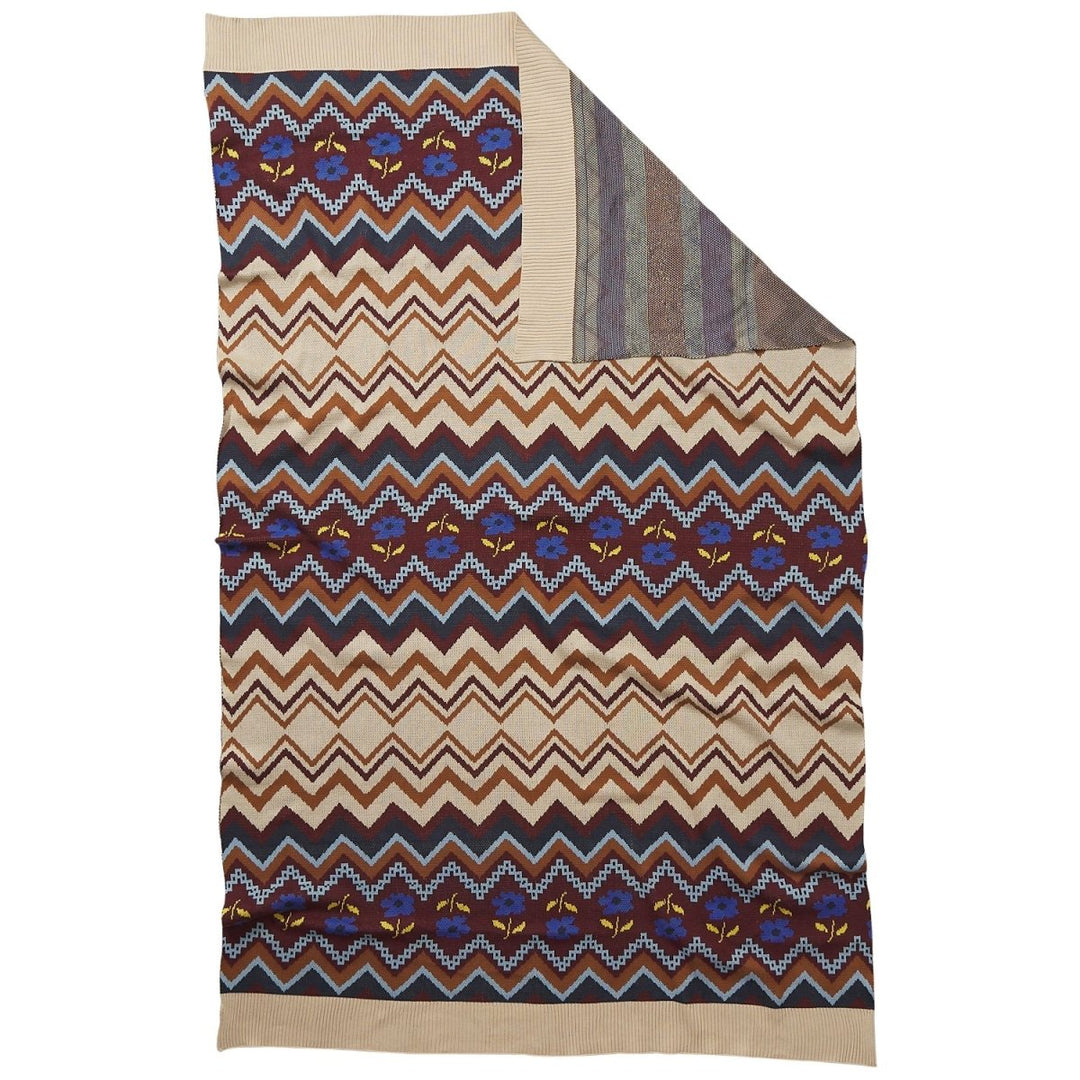 Calina Cotton Knit Blanket - Ink blanket Sage &amp; Clare
