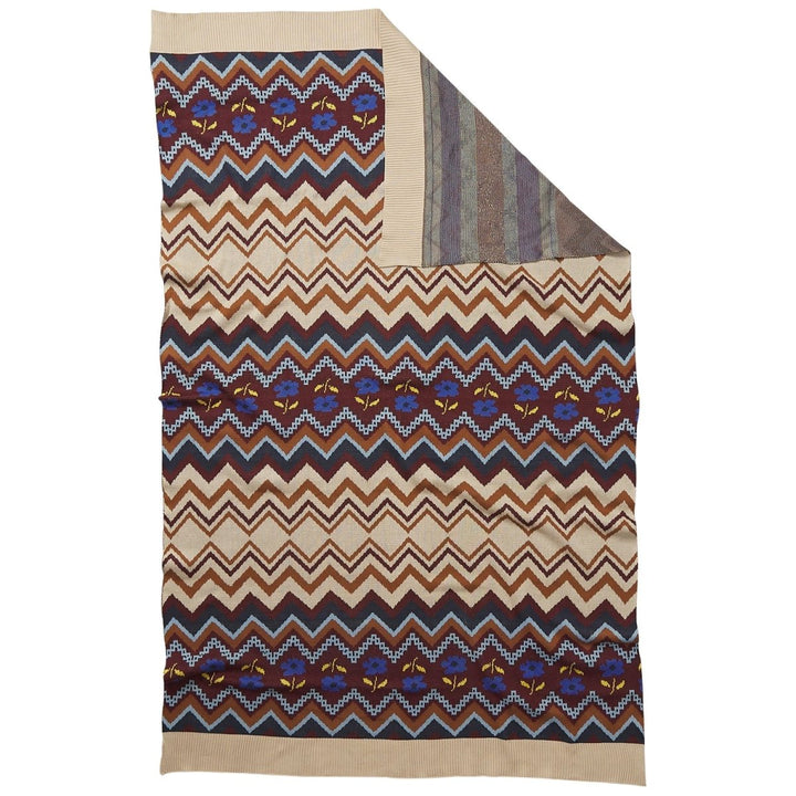 Calina Cotton Knit Blanket - Ink blanket Sage &amp; Clare