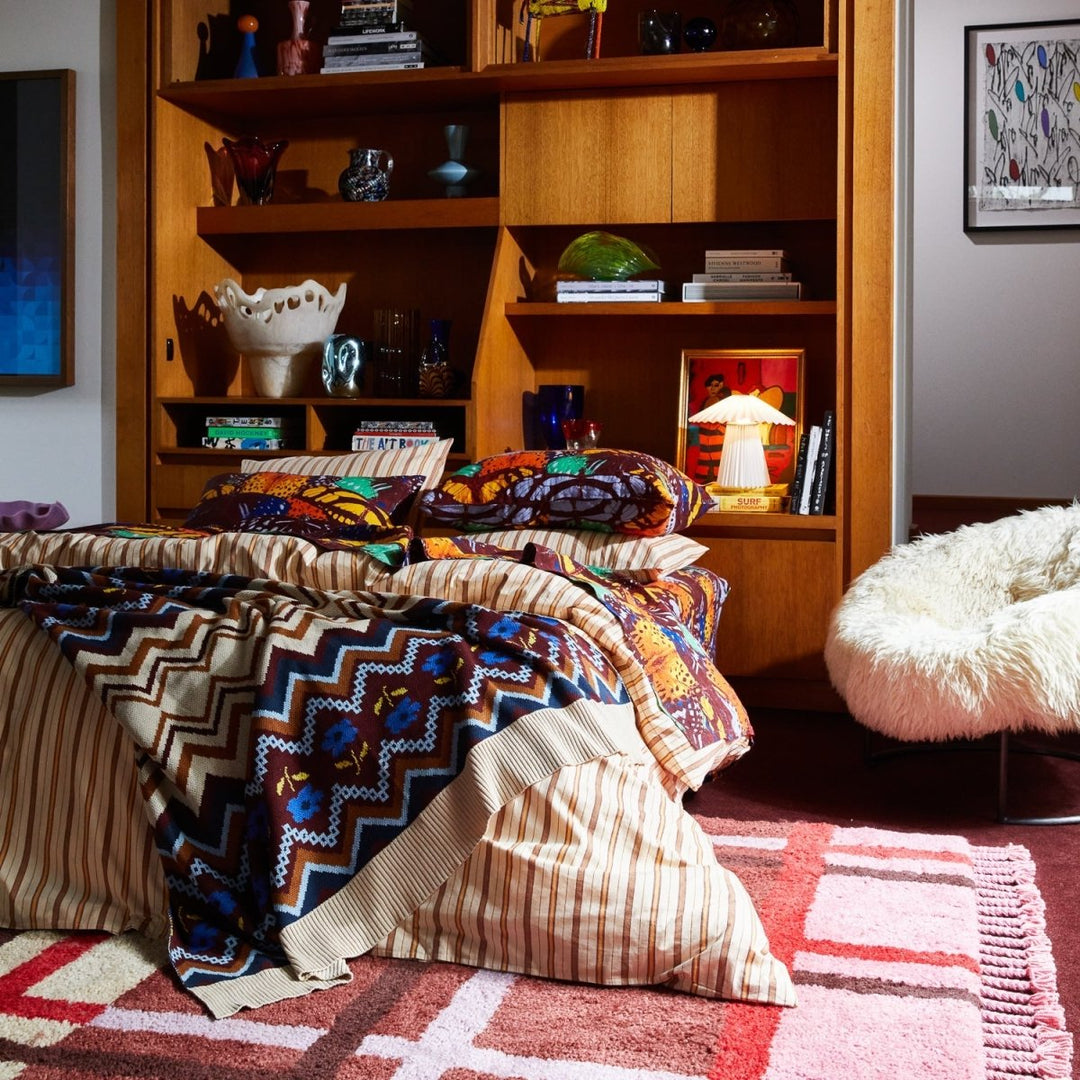 Calina Cotton Knit Blanket - Ink blanket Sage &amp; Clare