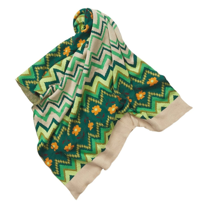 Calina Cotton Knit Blanket - Verdant blanket Sage &amp; Clare