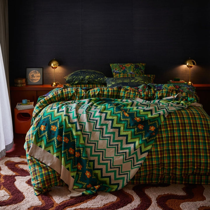 Calina Cotton Knit Blanket - Verdant blanket Sage &amp; Clare