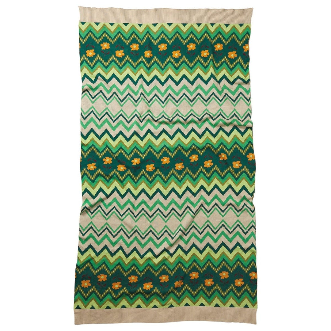 Calina Cotton Knit Blanket - Verdant blanket Sage &amp; Clare