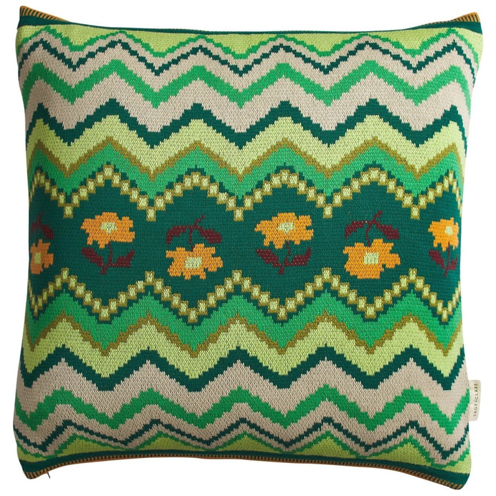 Calina Knit Cushion - Verdant Sage &amp; Clare Feather Insert