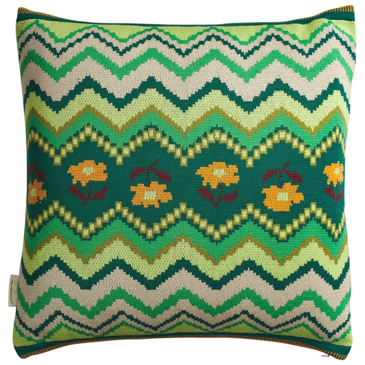 Calina Knit Cushion - Verdant Sage &amp; Clare