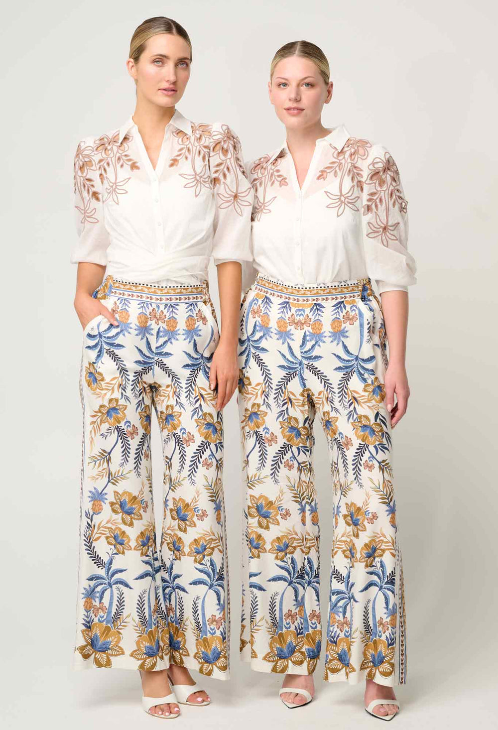 Callisto Cotton Embroidered Shirt in Ivory - Dune - Stanleyandstone