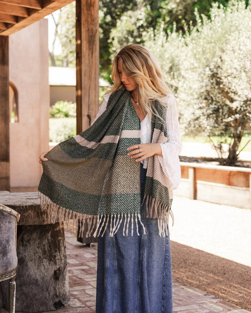 Cambridge Scarf - Forest Green scarf Louenhide
