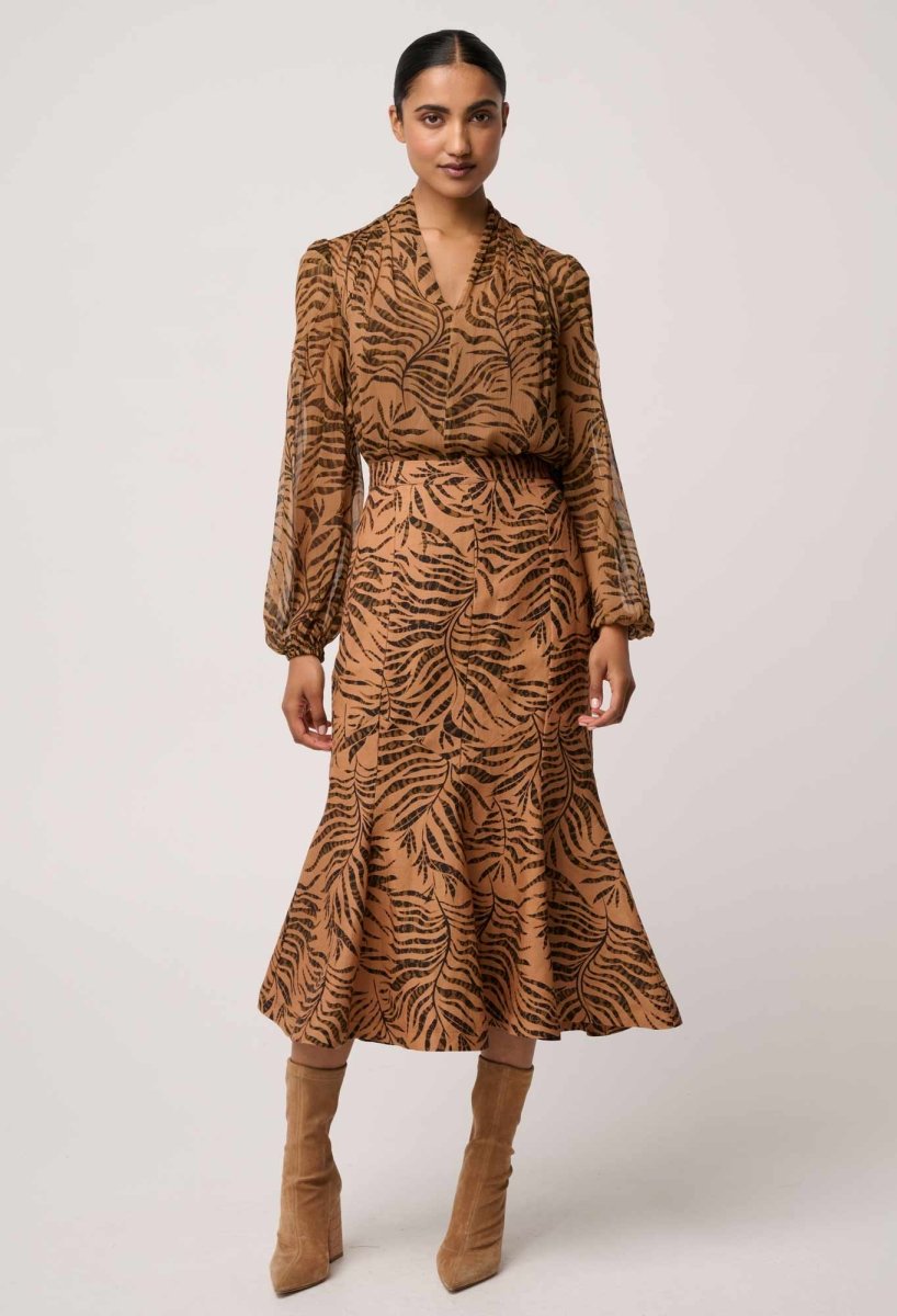 Camille Sheer Viscose Blouse in Exotica OnceWas