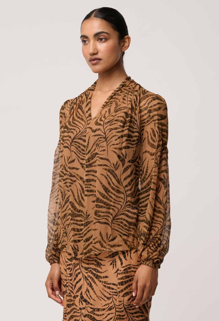 Camille Sheer Viscose Blouse in Exotica OnceWas