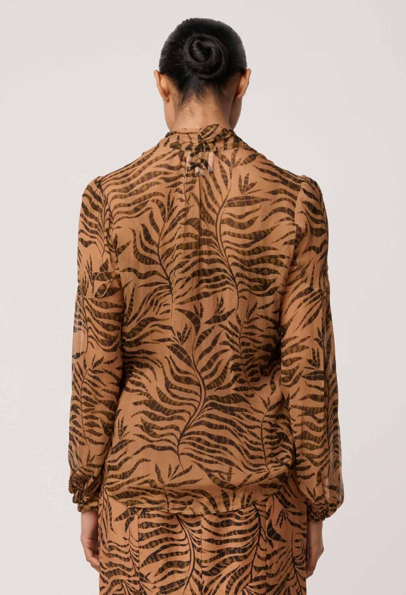 Camille Sheer Viscose Blouse in Exotica OnceWas