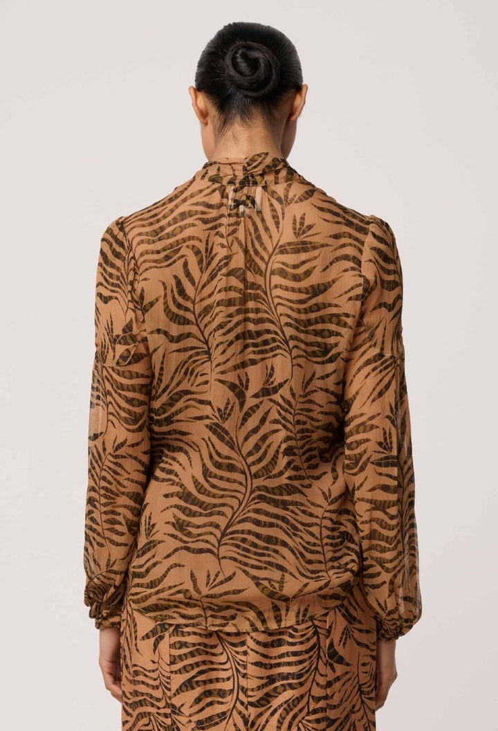 Camille Sheer Viscose Blouse in Exotica OnceWas
