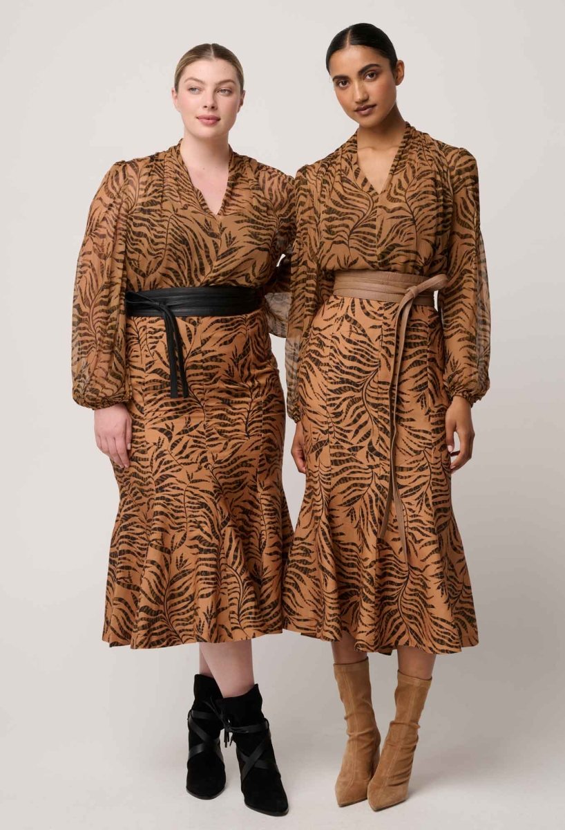 Camille Sheer Viscose Blouse in Exotica OnceWas