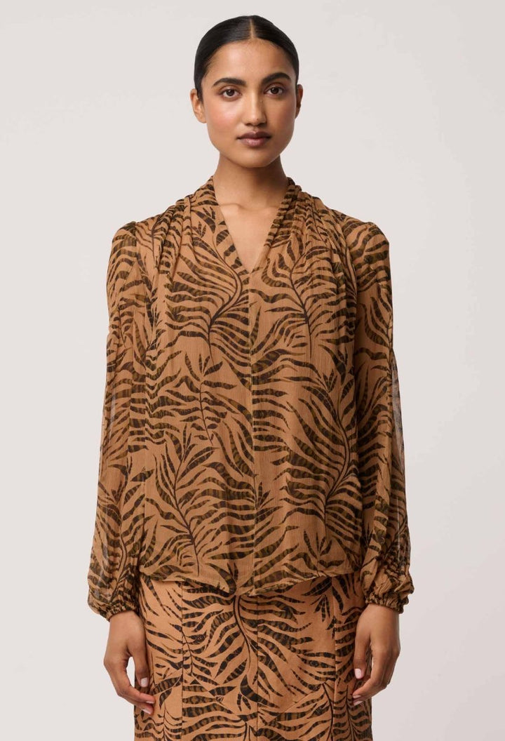 Camille Sheer Viscose Blouse in Exotica OnceWas