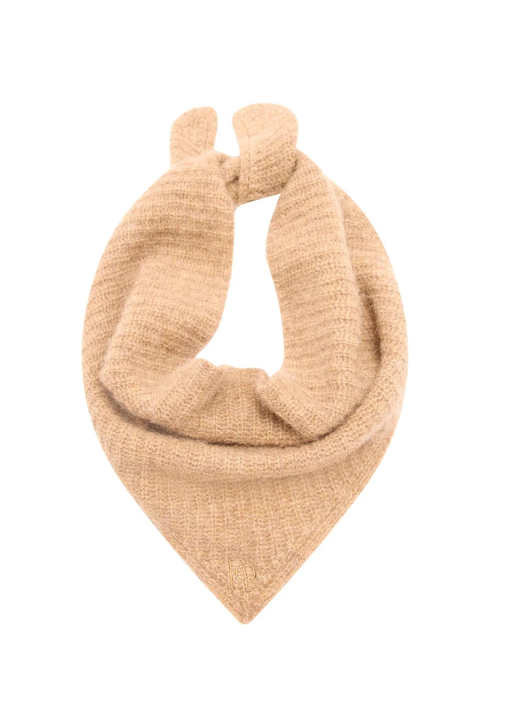 Carmel Triangle Knit Scarf - Camel scarf POL