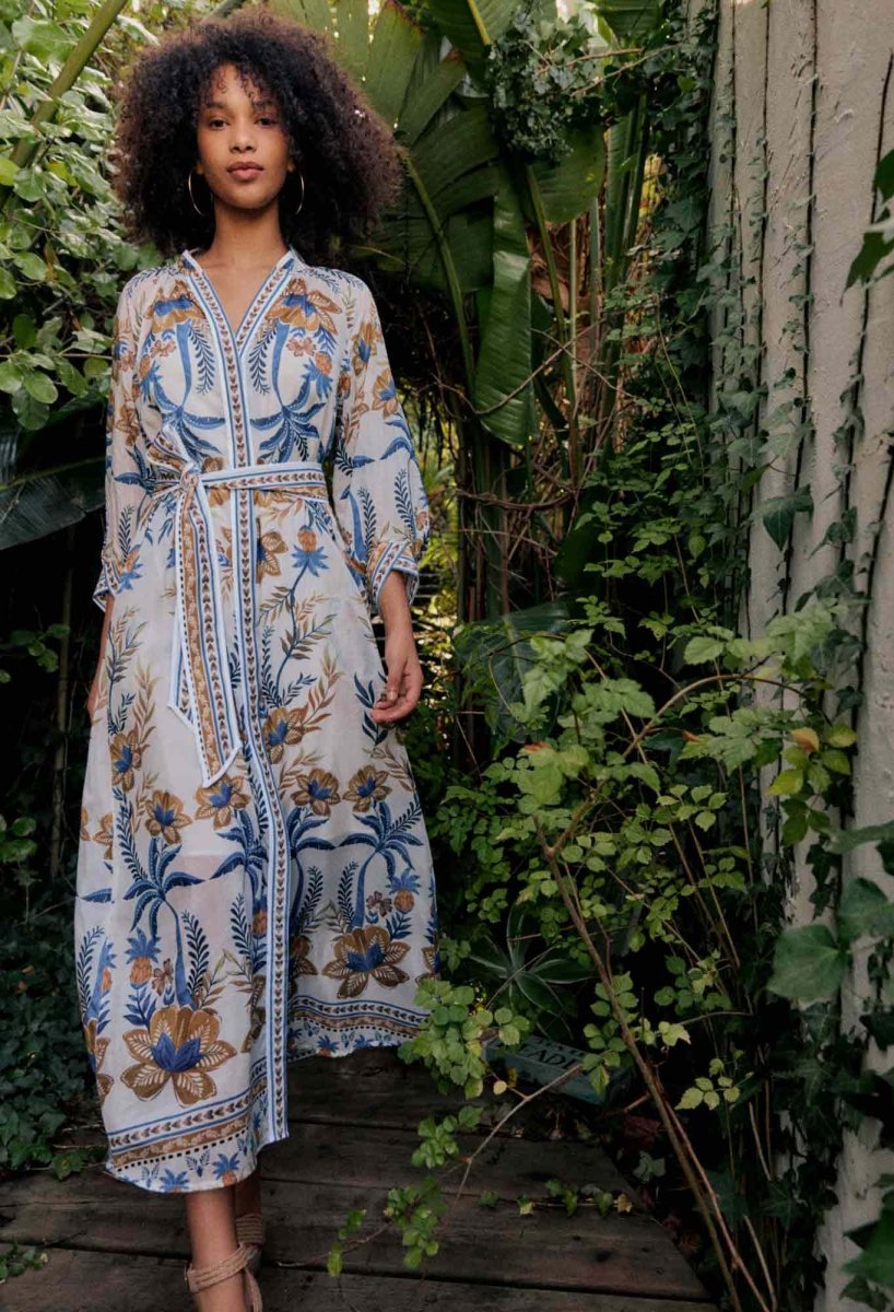 Carmen Cotton Silk Maxi Dress in Golden Medina Dress Once Was
