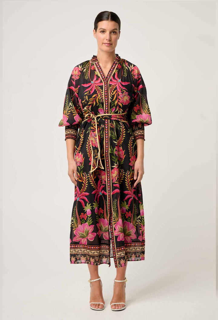 Carmen Silk Cotton Maxi Dress in Anthos Lótos Dress Once Was