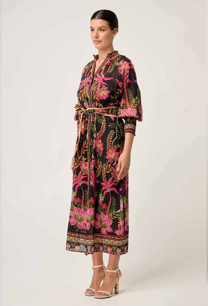 Carmen Silk Cotton Maxi Dress in Anthos Lótos Dress Once Was