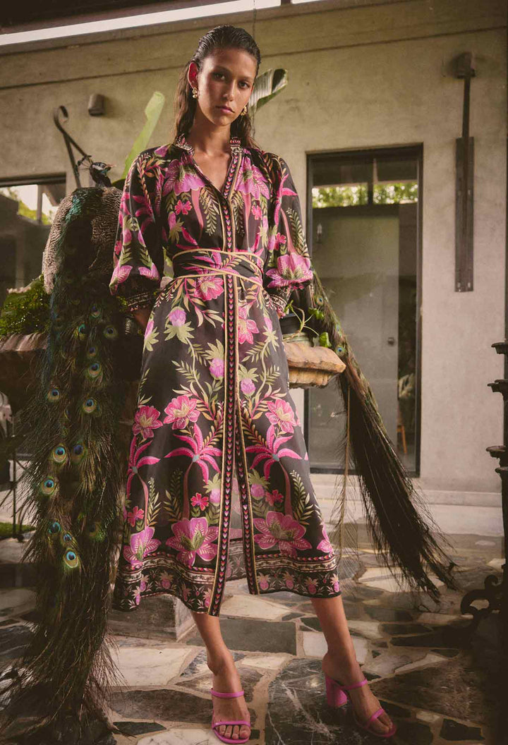 Carmen Silk Cotton Maxi Dress in Anthos Lótos Dress Once Was