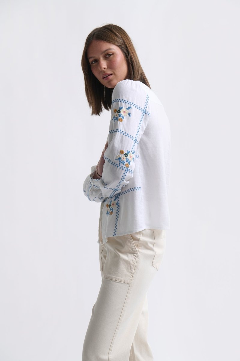 Carol Shirt - Coconut White Blouse Kireina