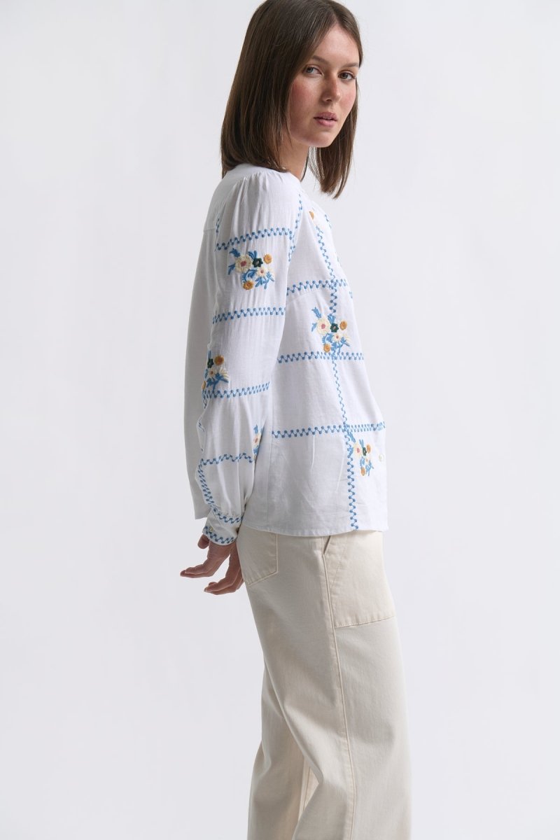 Carol Shirt - Coconut White Blouse Kireina