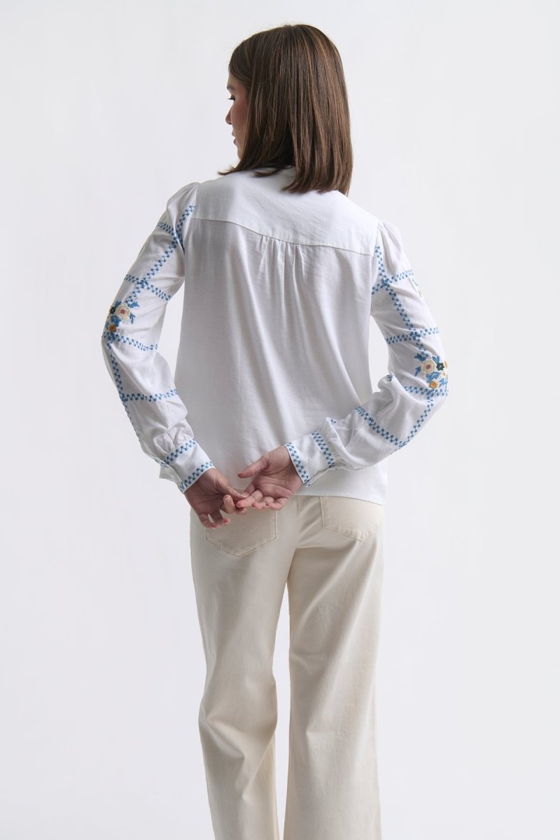 Carol Shirt - Coconut White Blouse Kireina