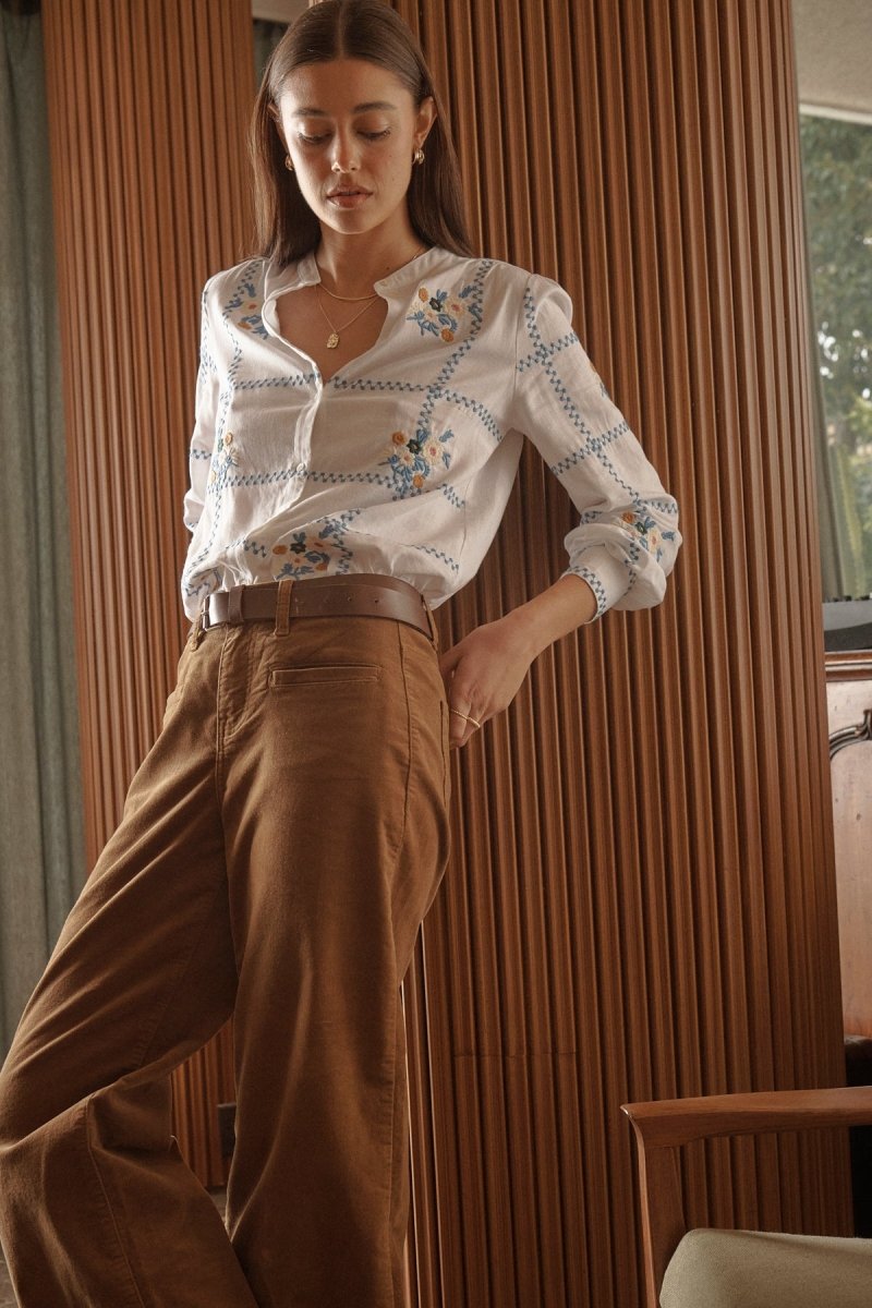 Carol Shirt - Coconut White Blouse Kireina