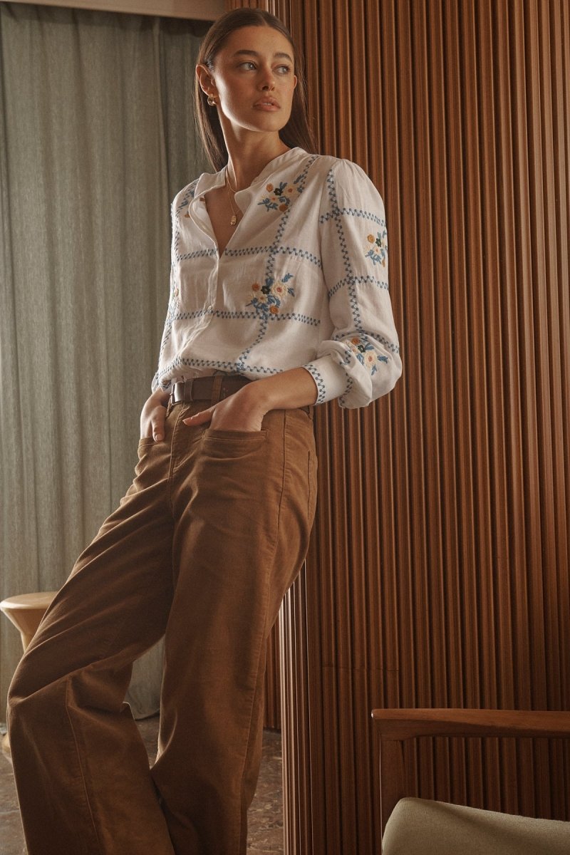 Carol Shirt - Coconut White Blouse Kireina