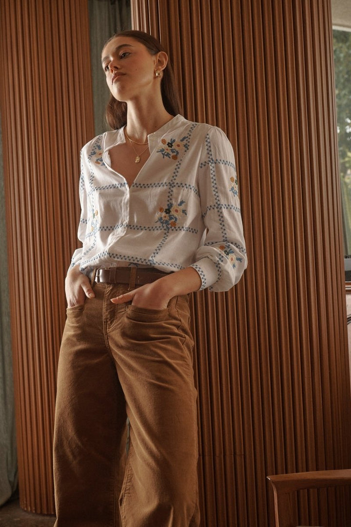 Carol Shirt - Coconut White Blouse Kireina