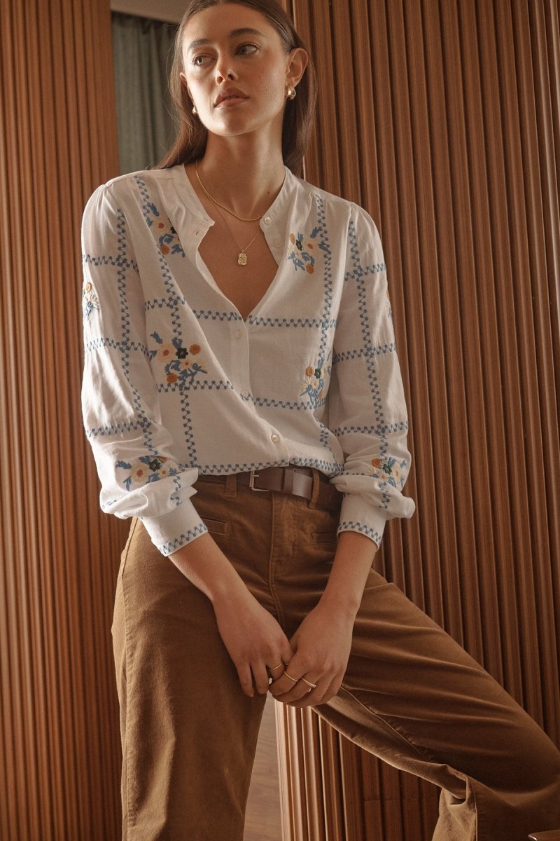 Carol Shirt - Coconut White Blouse Kireina