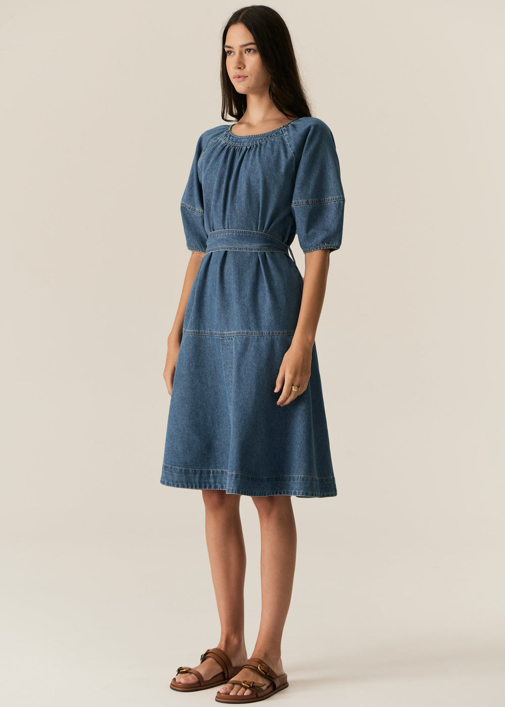 Carsen Denim Dress- Light Wash POL