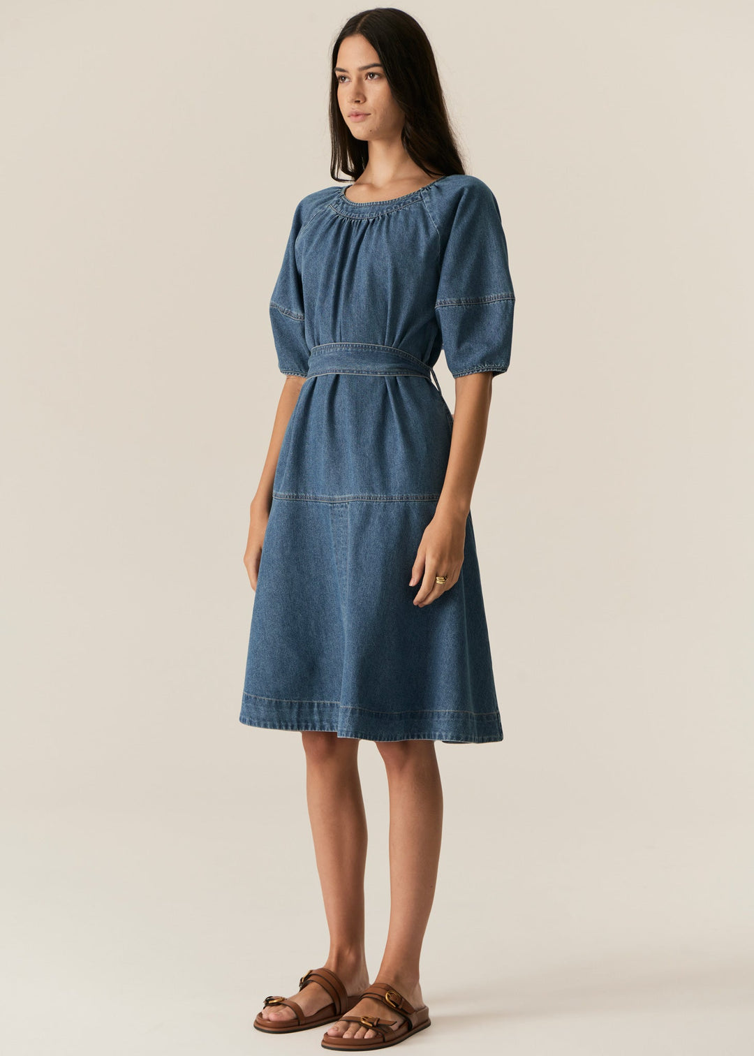 Carsen Denim Dress- Light Wash POL