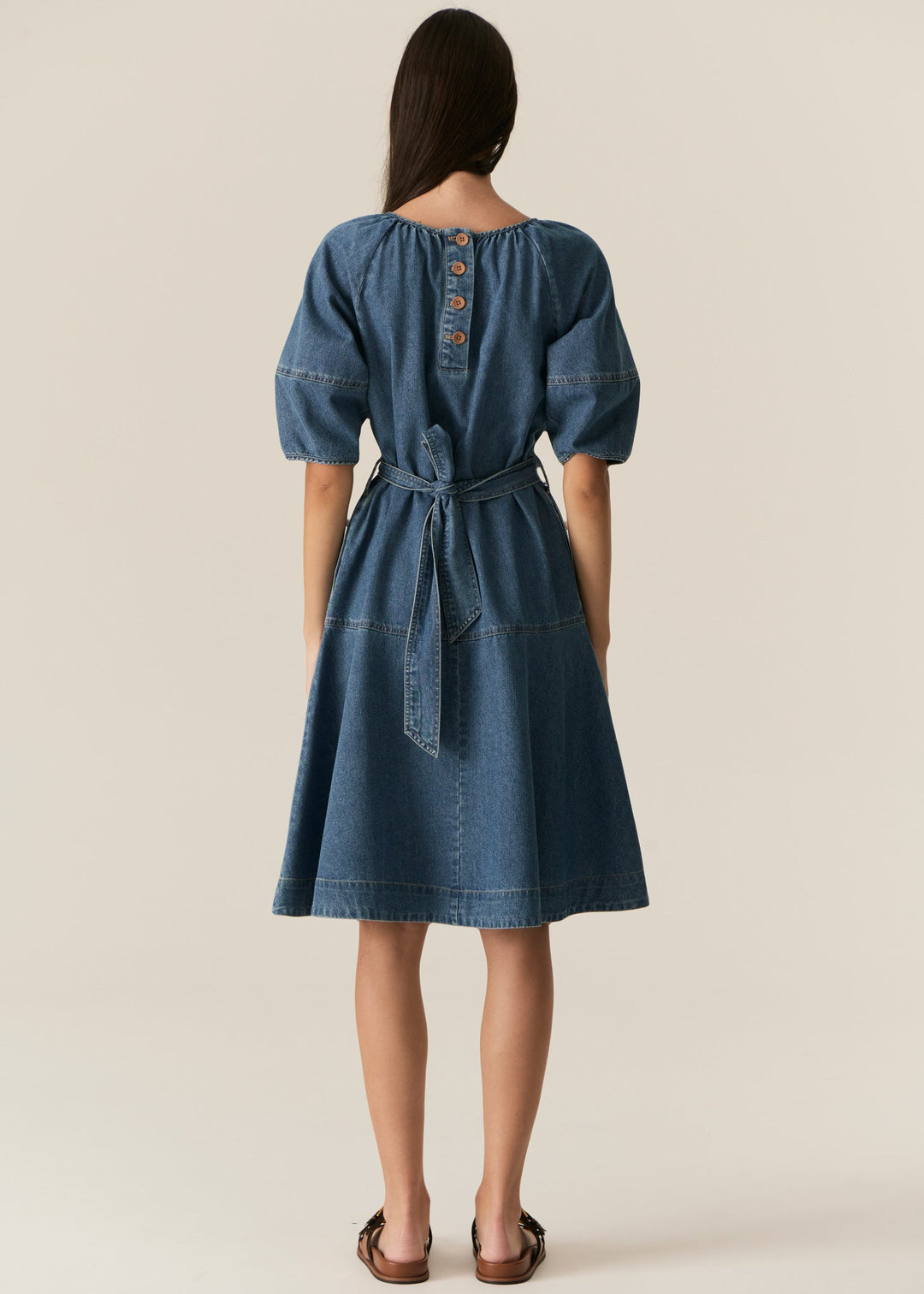 Carsen Denim Dress- Light Wash POL