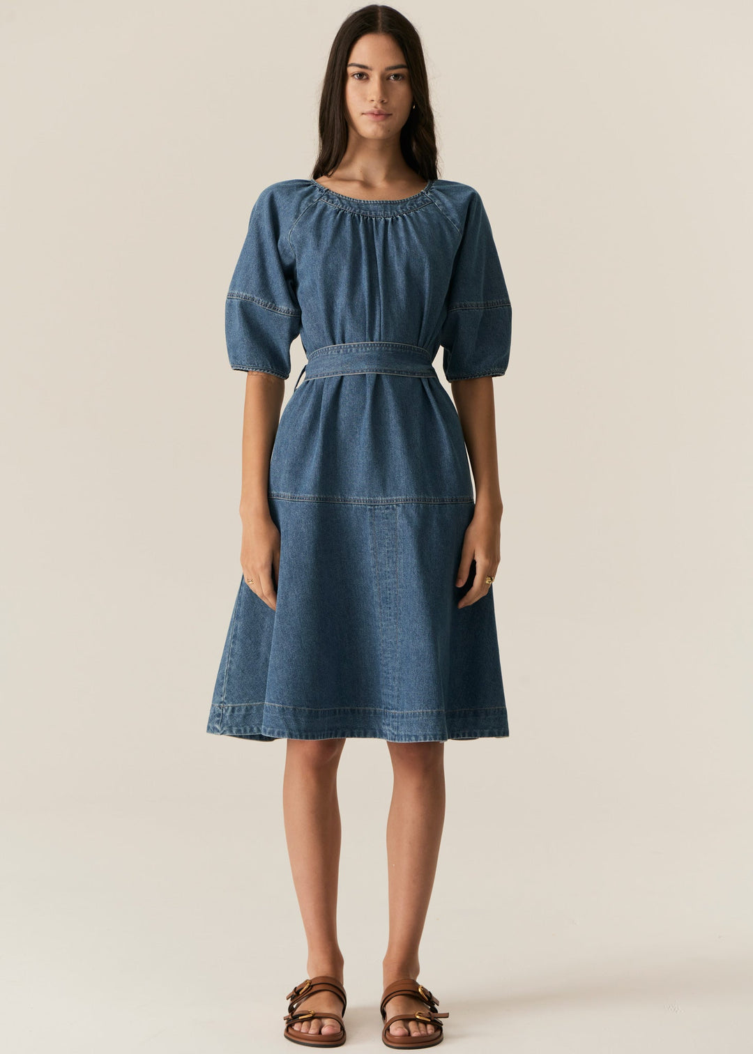 Carsen Denim Dress- Light Wash POL