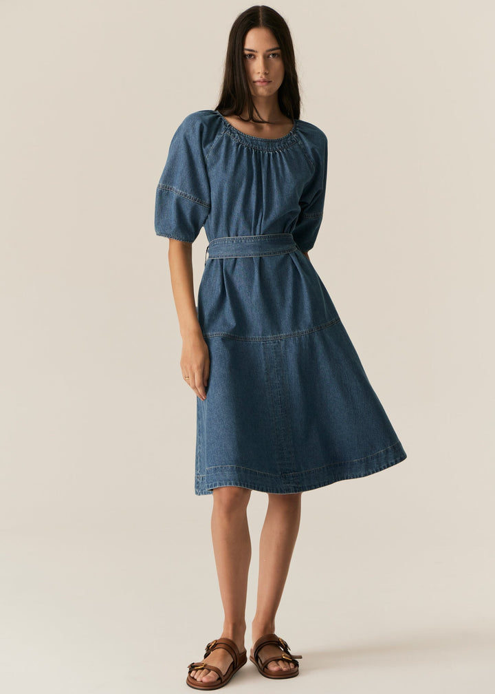 Carsen Denim Dress- Light Wash POL