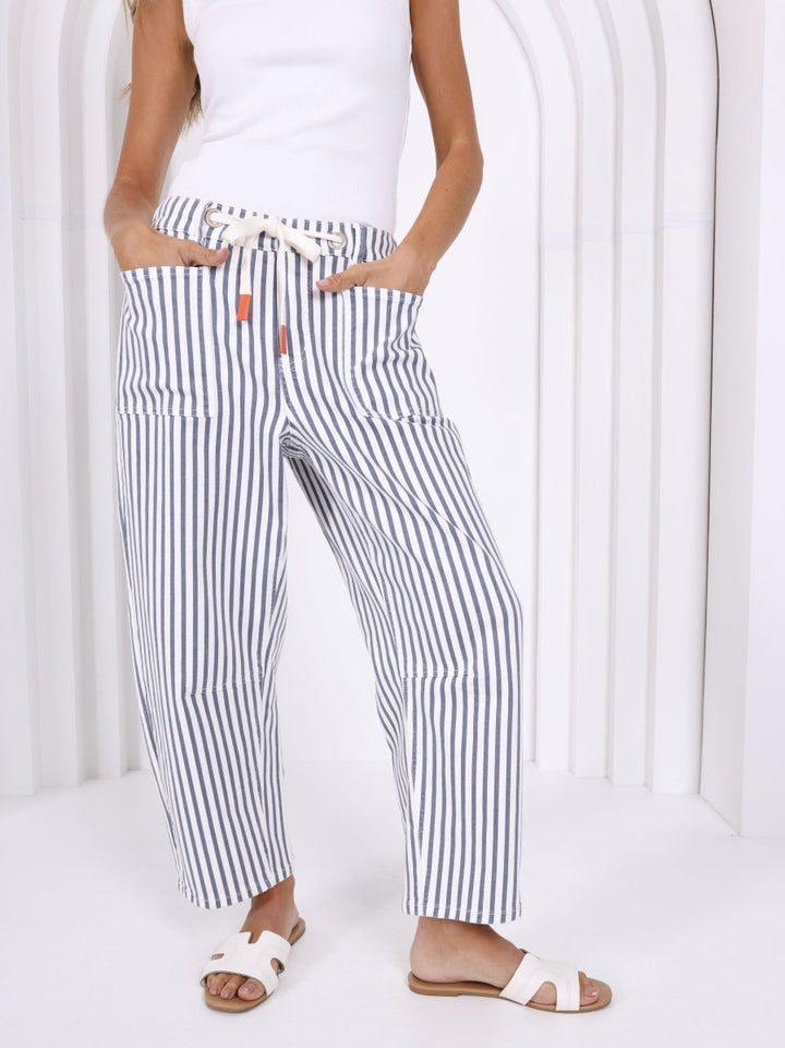 Carter Barrel Jeans - Navy Stripe jeans Monaco Jeans