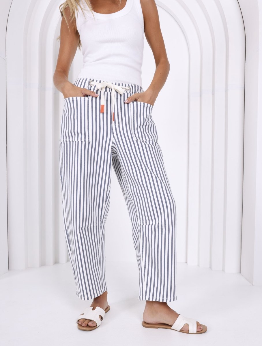 Carter Barrel Jeans - Navy Stripe jeans Monaco Jeans