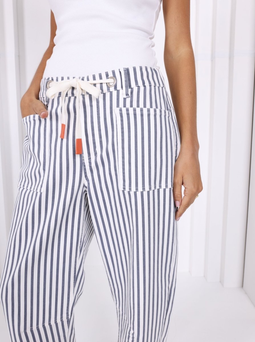 Carter Barrel Jeans - Navy Stripe jeans Monaco Jeans