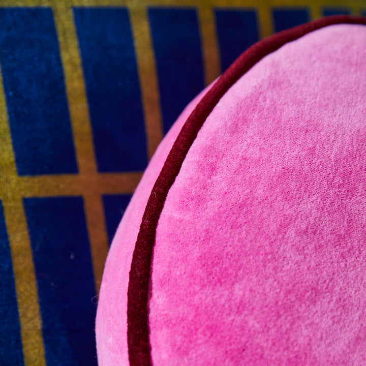 Castilo Round Velvet Cushion - Fuchsia - Stanleyandstone