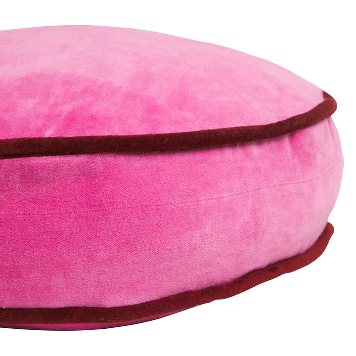 Castilo Round Velvet Cushion - Fuchsia - Stanleyandstone