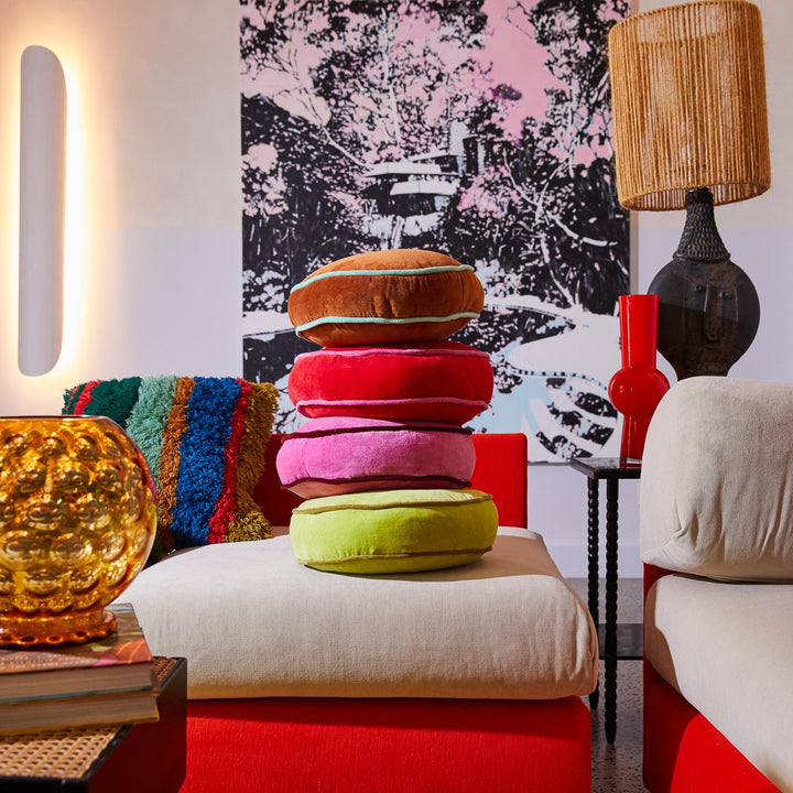 Castilo Round Velvet Cushion - Fuchsia - Stanleyandstone